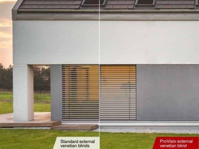 Comparison of a standard external venetian blind against one with ProVisio technology