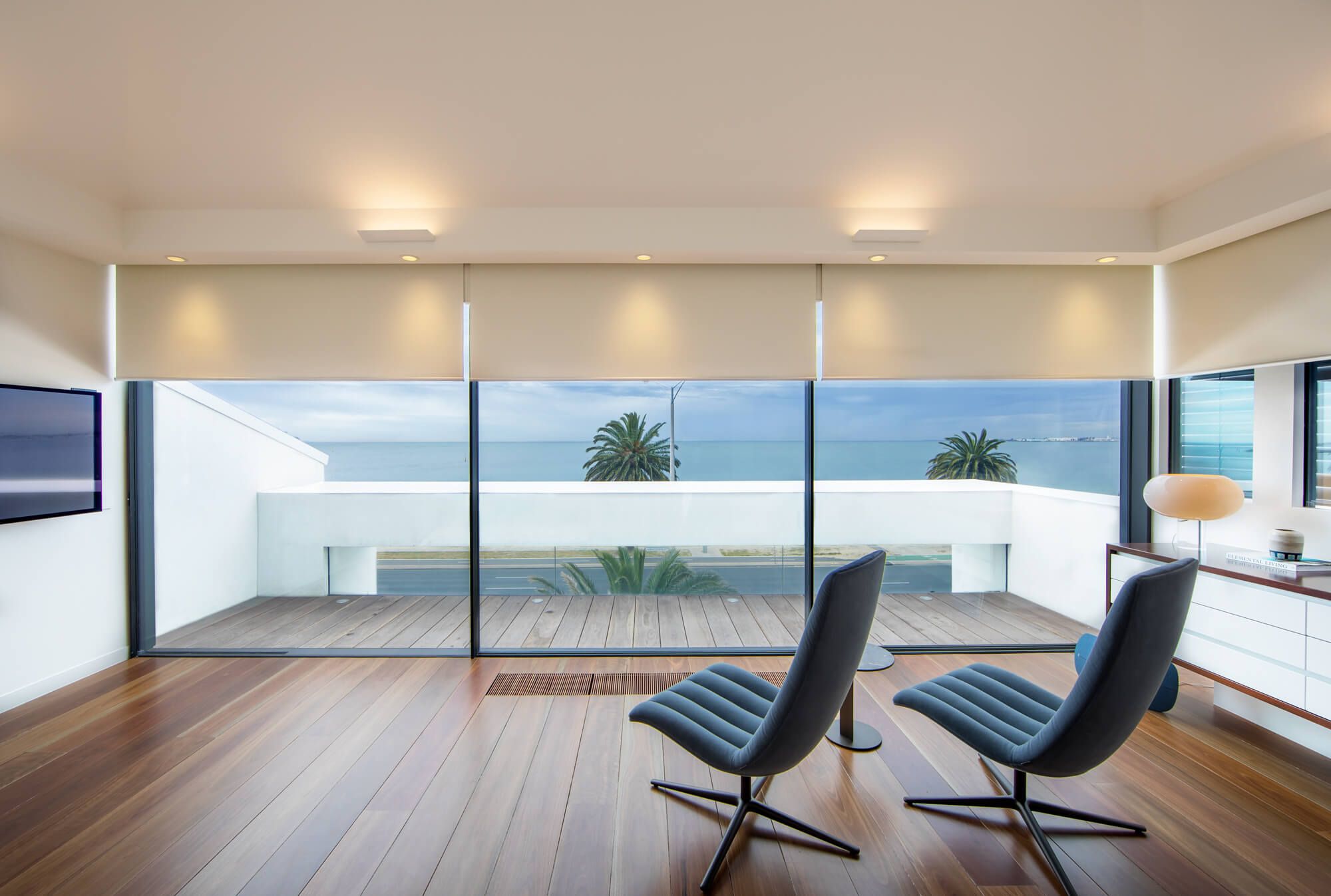 Internal roller blinds in a residential project
