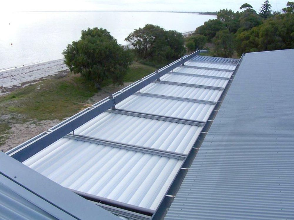 Bird's eye view of Elliptical Louvres installed on a commercial building