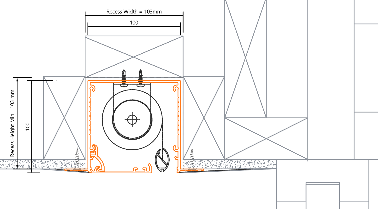 Recess requirements 100x100
