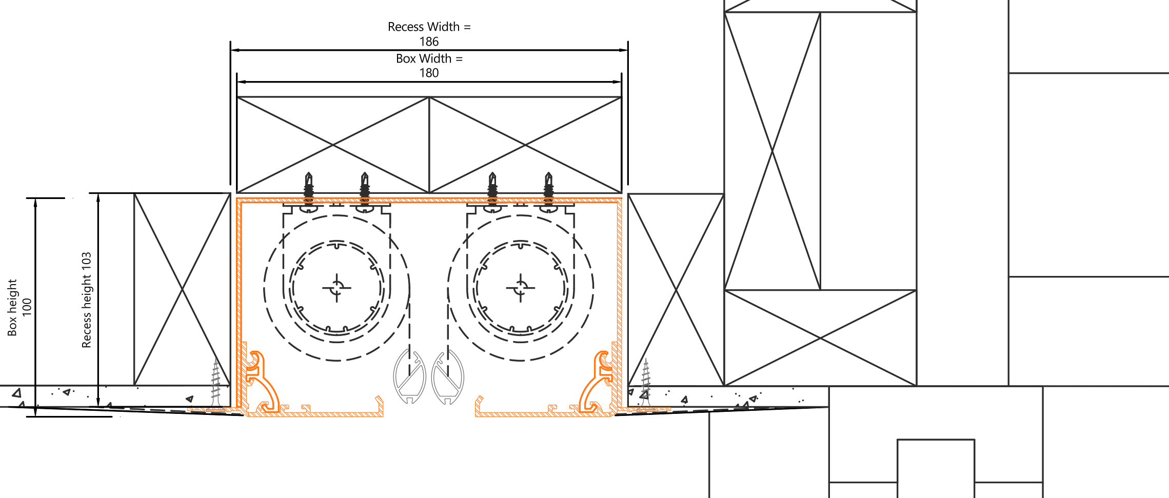 Recess requirements 180x100