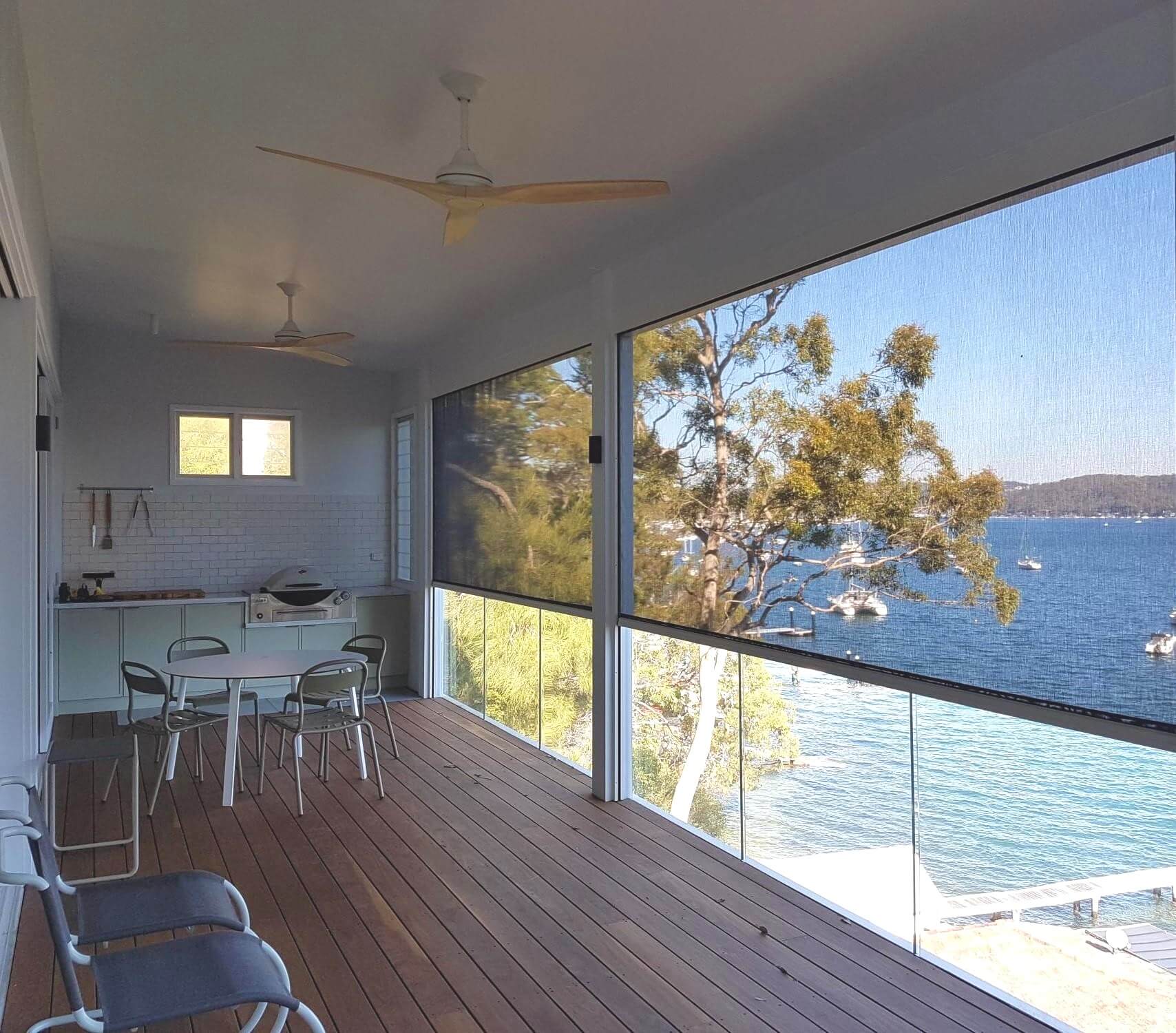 ZIP screen awnings installed on a house in Avalon, Victoria