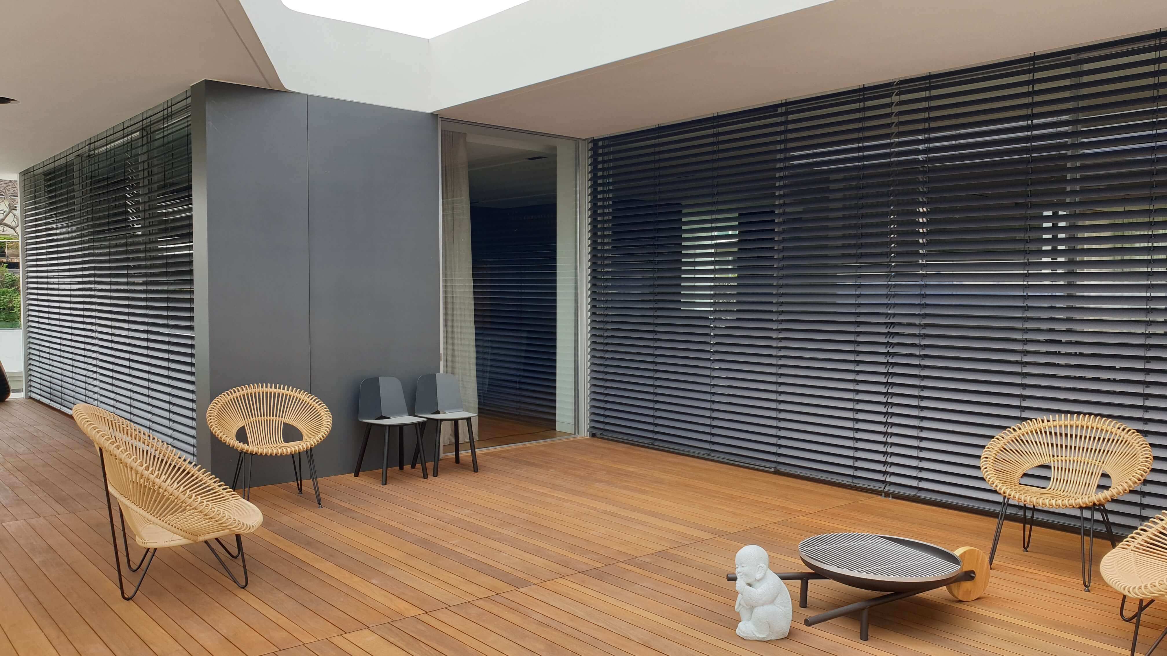 External venetian blinds on a home in Vaucluse, NSW