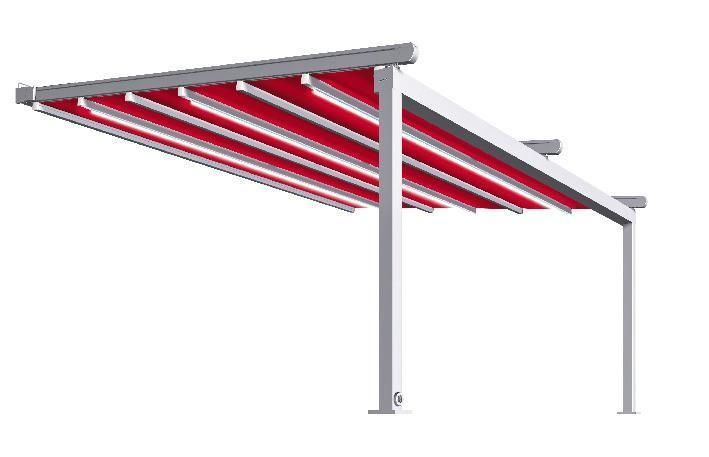 CAD drawing of a Perea P70 Pergola Awning