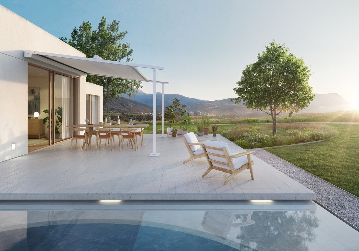 P20 extended over an outdoor entertainment area