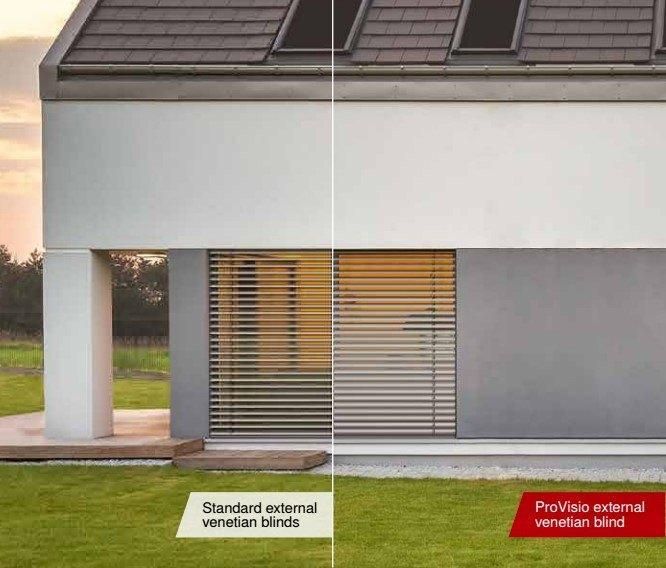 Comparision external view of Standard EVB and External venetians with ProVisio technology