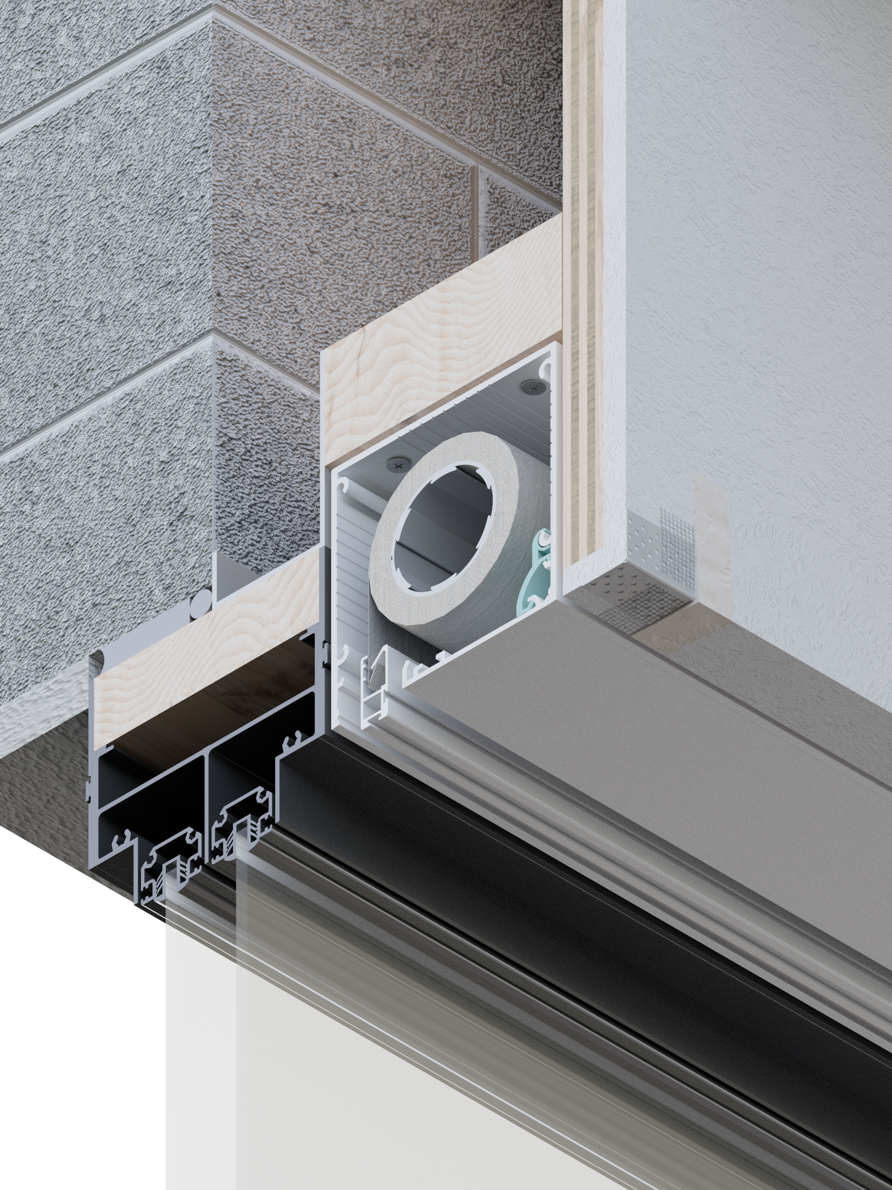 Blindspace Installed In Wall - Detail
